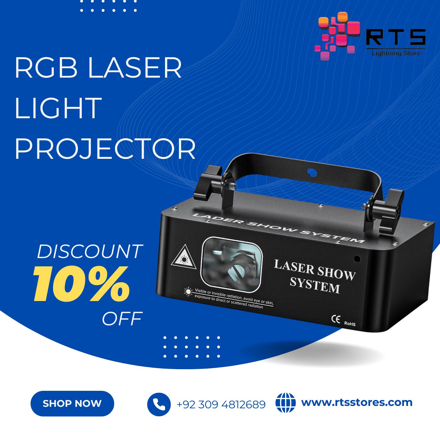 RTS Single-Head RGB DJ Laser Beam Projector Light | 500mW DMX, Sound & Auto Modes – Stage, Club, Party - Image 12