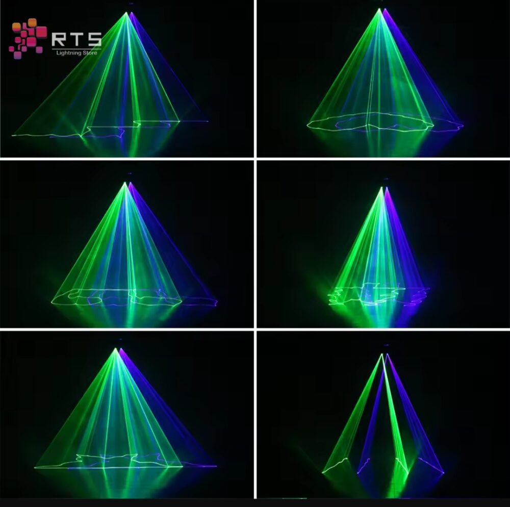 RTS Double-Head RGB Laser Beam Projector – 4×500 mW (2 W) | DMX, Sound, Auto, Master/Slave – Club & Event Stage Light - Image 2