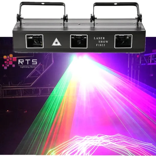 RTS 3 Heads Laser Projection RGB Laser Show Projector Disco Party DJ Laser Lighting