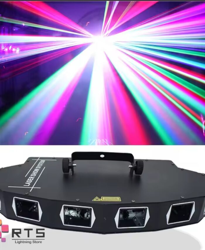 6 Lenses DMX512 Full Color Scanning Laser Stage Light Projector RGB Beam Disco Bar Show DJ Party Lighting Christmas Holiday Lamp